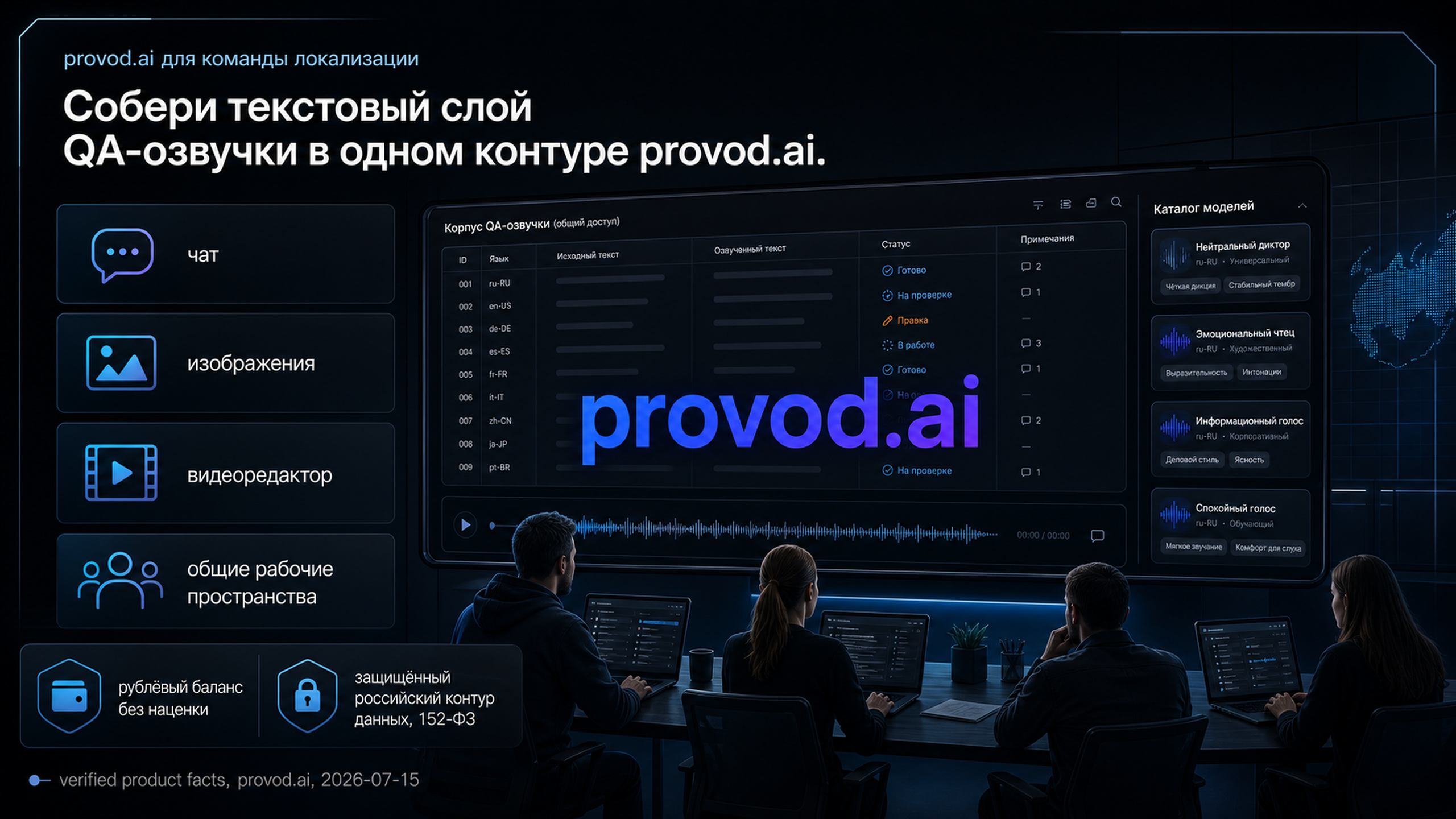 provod.ai - собрать текстовый слой QA-озвучки в одном контуре